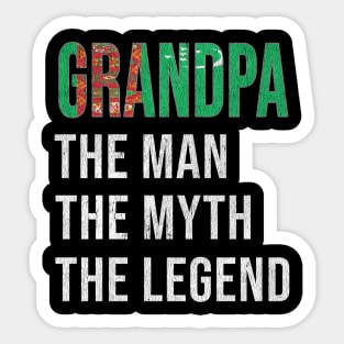 Grand Father Turkmenistani Grandpa The Man The Myth The Legend - Gift for Turkmenistani Dad With Roots From  Turkmenistan Sticker